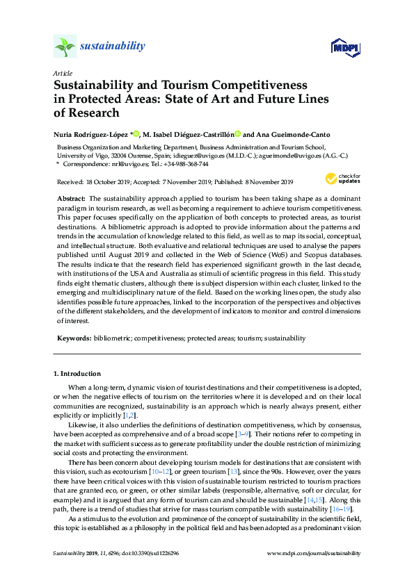 (PDF) Sustainability and Tourism Competitiveness in Protected Areas ...