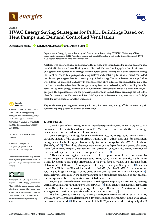 (PDF) HVAC Energy Saving Strategies for Public Buildings Based on Heat ...
