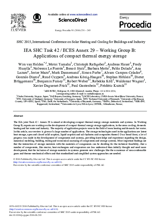 (PDF) IEA SHC Task 42 / ECES Annex 29 – Working Group B: Applications ...