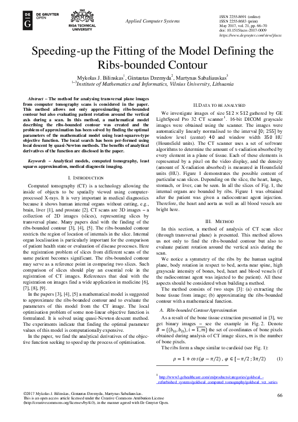 (PDF) Speeding-up the Fitting of the Model Defining the Ribs-bounded ...
