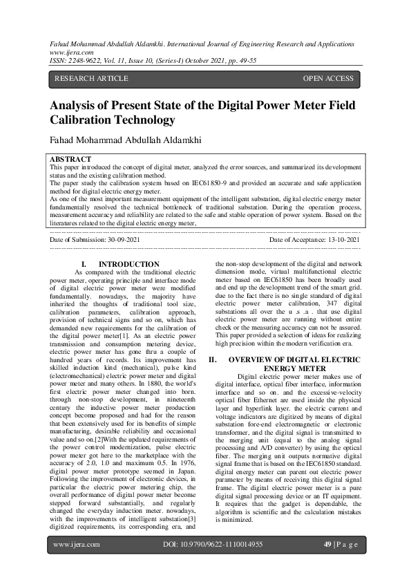 (PDF) Analysis of Present State of the Digital Power Meter Field ...