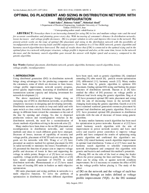 (PDF) Optimal DG Placement and Sizing in Distribution Network with ...