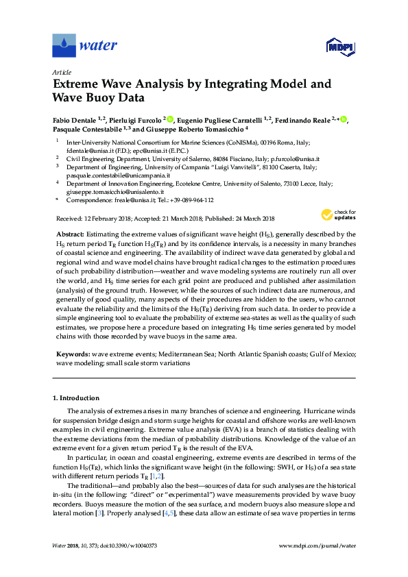 (PDF) Extreme Wave Analysis by Integrating Model and Wave Buoy Data