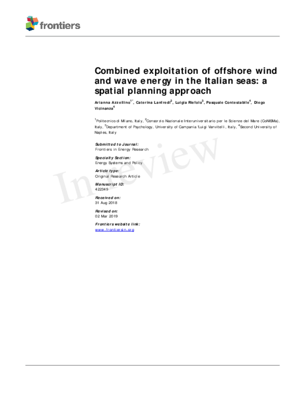 (PDF) Combined Exploitation of Offshore Wind and Wave Energy in the ...