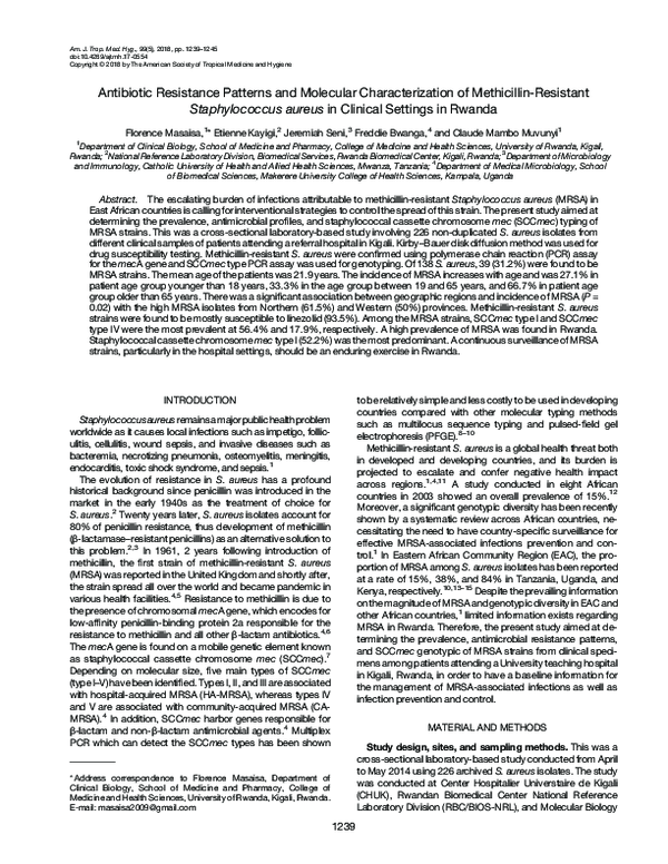(PDF) Antibiotic Resistance Patterns and Molecular Characterization of ...