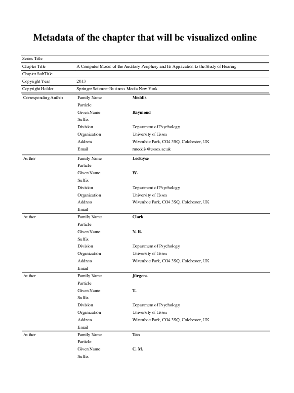 (PDF) A computer model of the auditory periphery and its application to ...