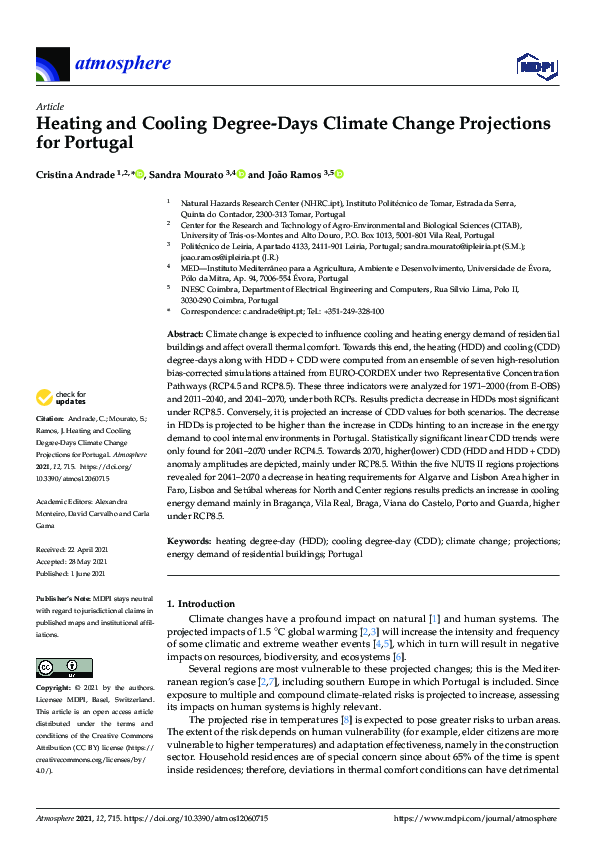 (PDF) Heating and Cooling Degree-Days Climate Change Projections for ...