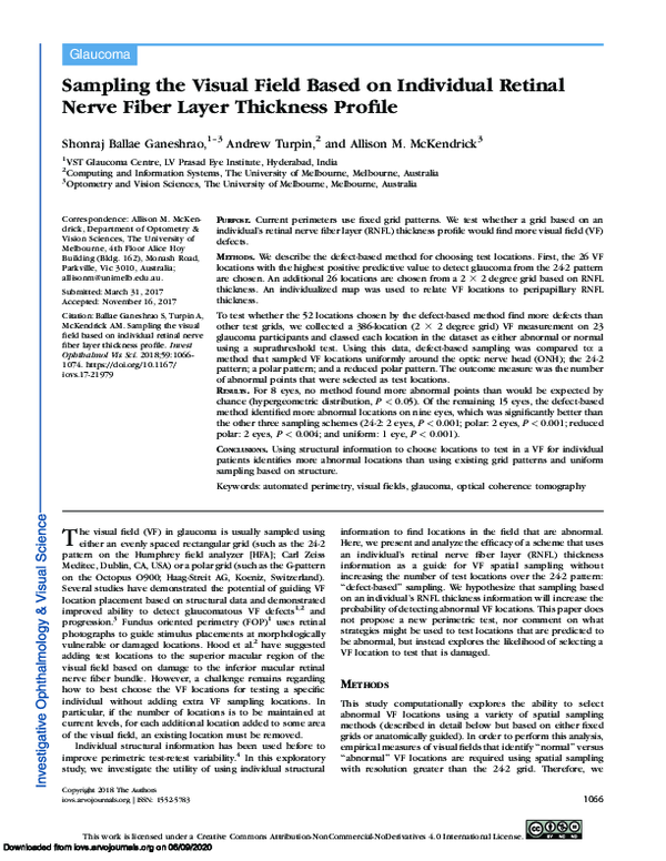 (PDF) Sampling the Visual Field Based on Individual Retinal Nerve Fiber ...