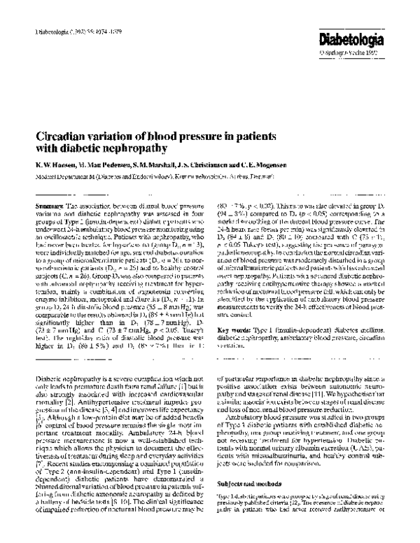 (PDF) Circadian variation of blood pressure in patients with diabetic ...