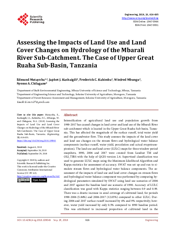 (PDF) Assessing the Impacts of Land Use and Land Cover Changes on ...