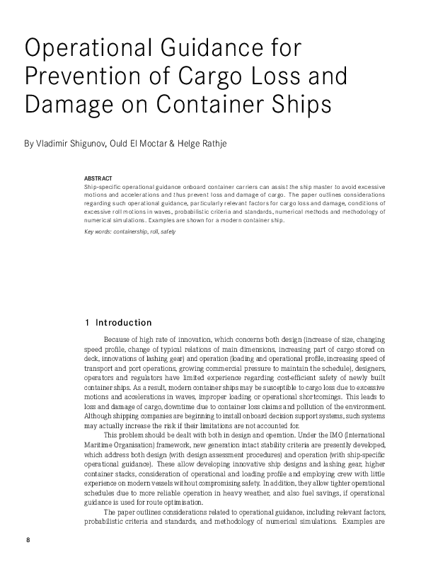(PDF) Operational Guidance for Prevention of Cargo Loss and Damage on