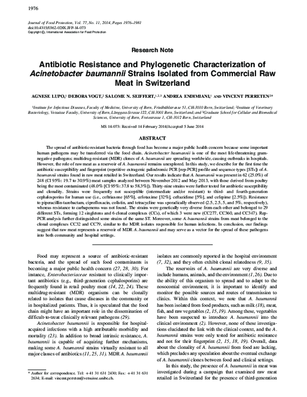 (PDF) Antibiotic Resistance and Phylogenetic Characterization of ...