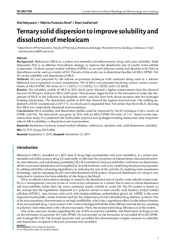 (PDF) Ternary solid dispersion to improve solubility and dissolution of ...