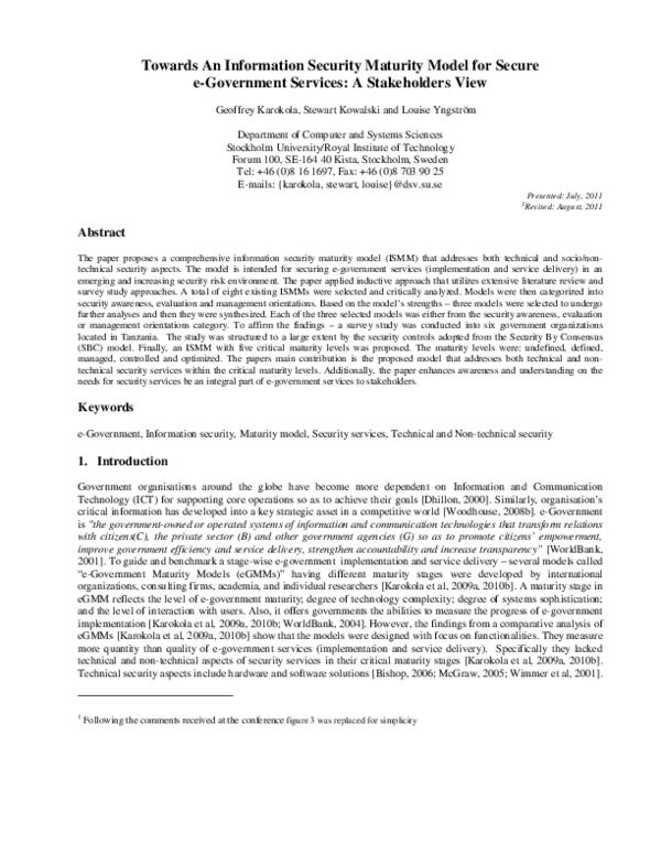 (PDF) Towards An Information Security Maturity Model for Secure e ...