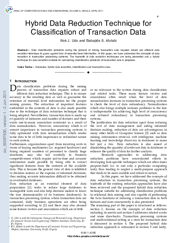 (PDF) Hybrid Data Reduction Technique for Classification of Transaction ...