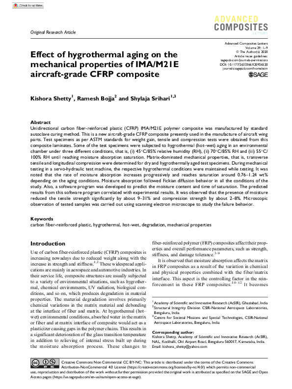 (PDF) Effect of hygrothermal aging on the mechanical properties of IMA ...