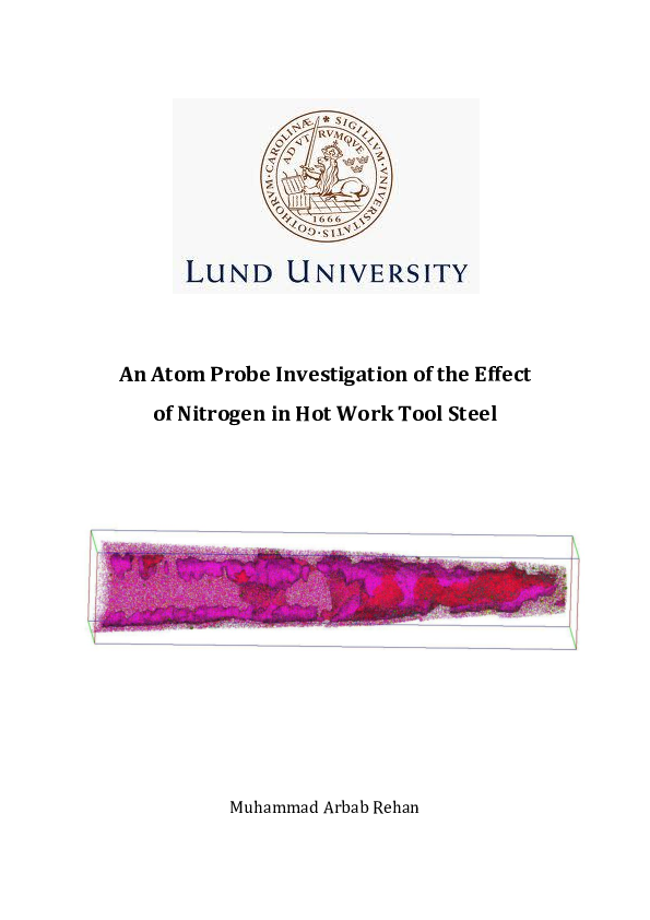 (PDF) An Atom Probe Investigation of Addition of Nitrogen in Hot Work ...