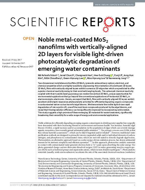 (PDF) Noble metal-coated MoS2 nanofilms with vertically-aligned 2D ...