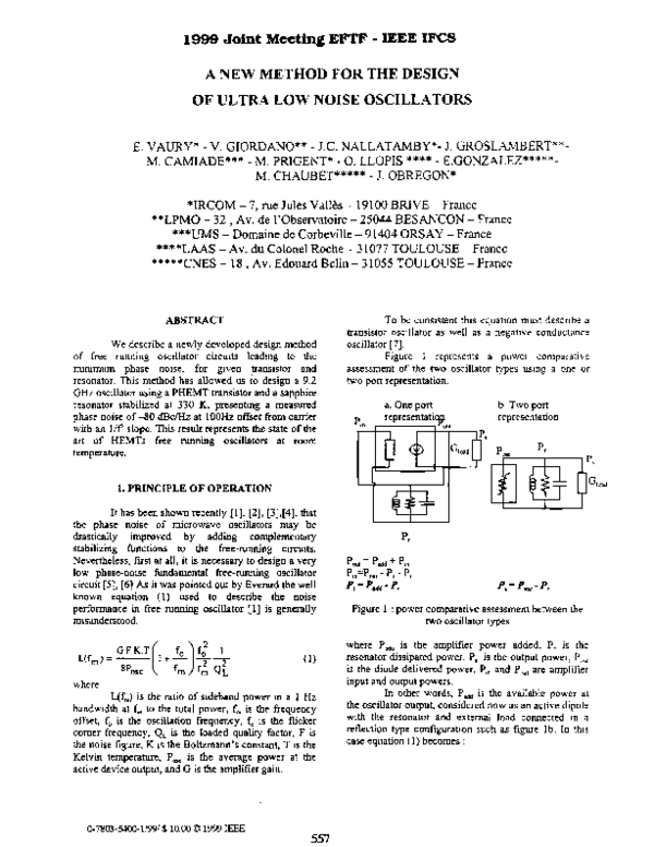 (PDF) A new method for the design of ultra low noise oscillators juan