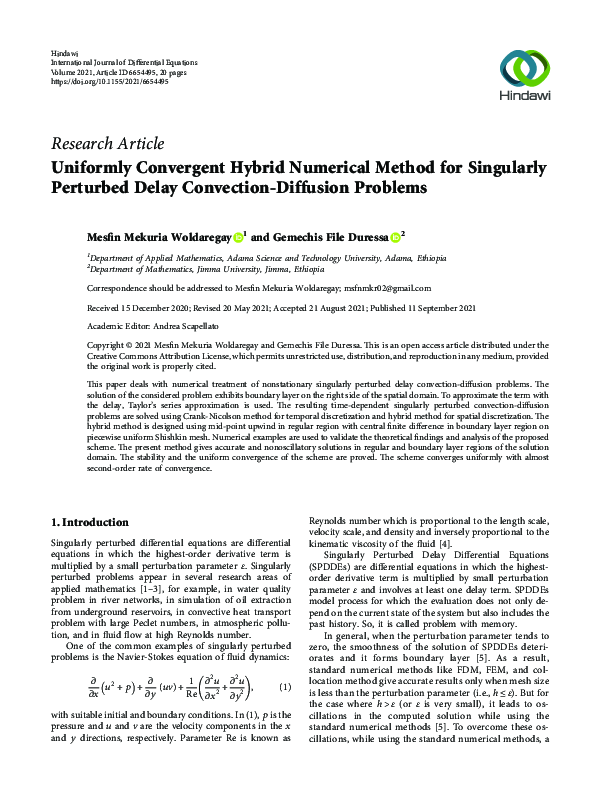 (PDF) Uniformly Convergent Hybrid Numerical Method for Singularly ...