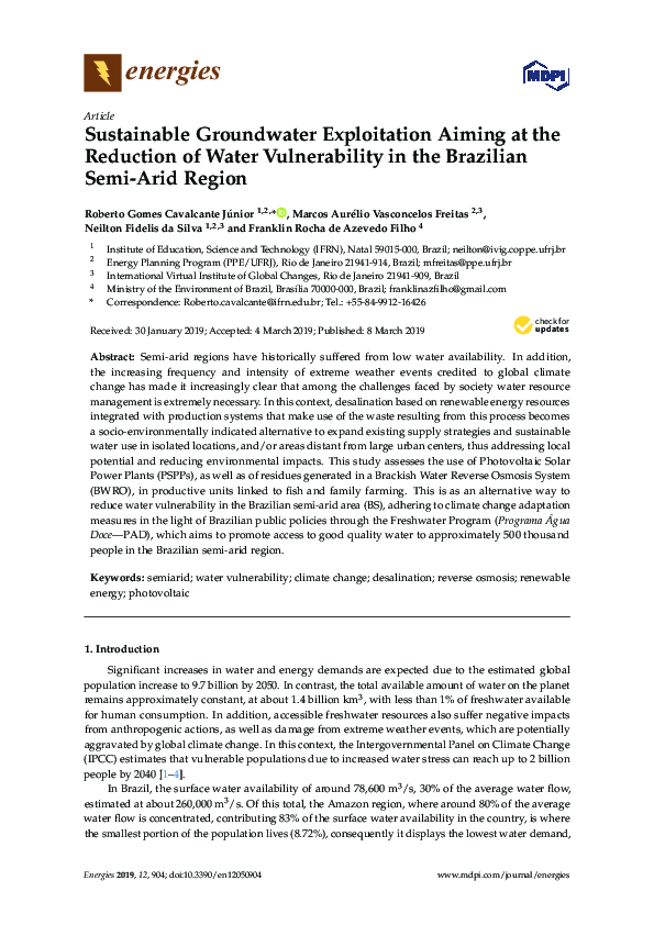 (PDF) Sustainable Groundwater Exploitation Aiming at the Reduction of ...