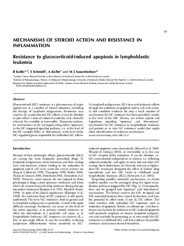(PDF) MECHANISMS OF STEROID ACTION AND RESISTANCE IN INFLAMMATION ...
