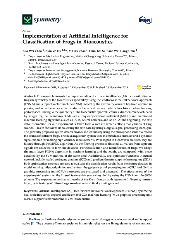 (PDF) Implementation of Artificial Intelligence for Classification of ...