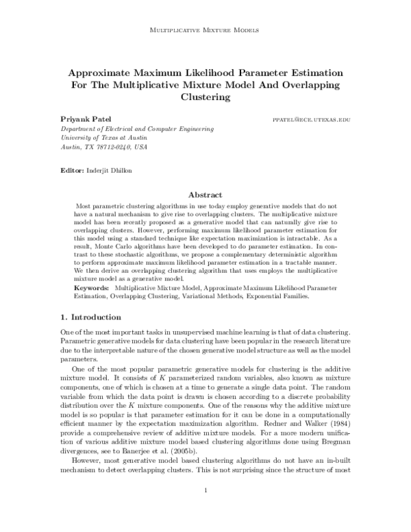 (PDF) Approximate Maximum Likelihood Parameter Estimation for Nonlinear ...