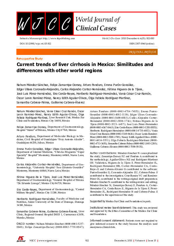 (PDF) Current trends of liver cirrhosis in Mexico: Similitudes and ...