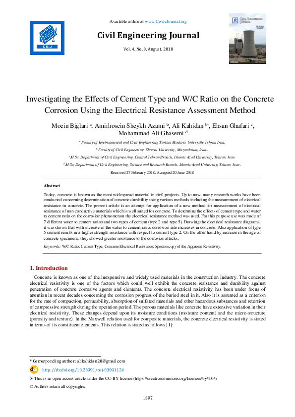 (PDF) Investigating the Effects of Cement Type and W/C Ratio on the ...