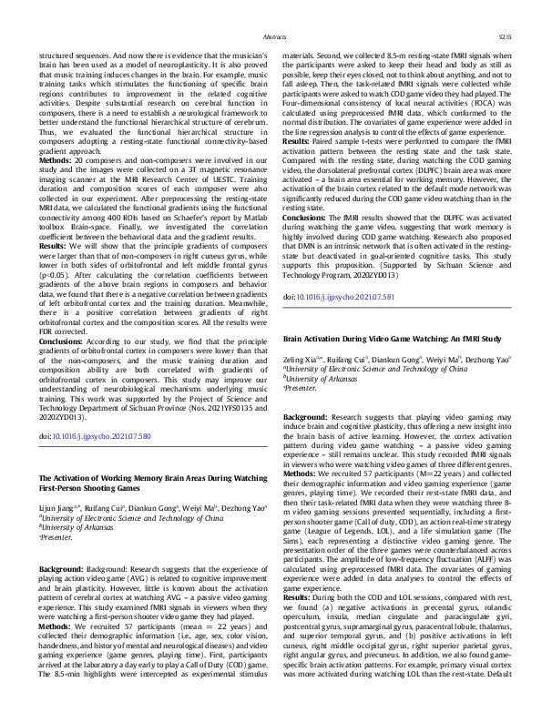 (PDF) The activation of working memory brain areas during watching ...