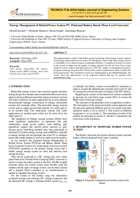(PDF) Energy Management of Hybrid Power System PV Wind and Battery ...