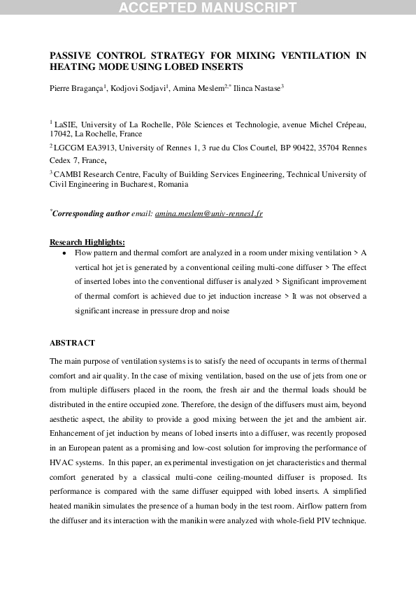 (PDF) Passive control strategy for mixing ventilation in heating mode ...