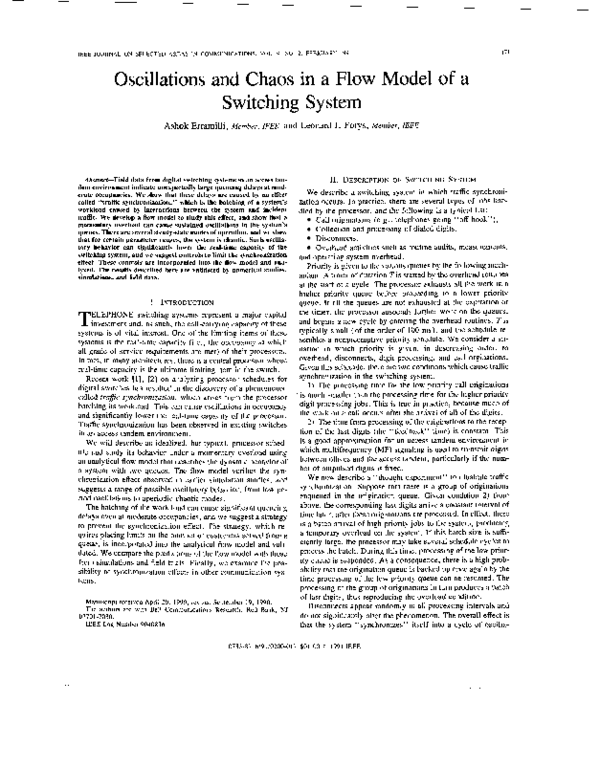 (PDF) Oscillations and chaos in a flow model of a switching system