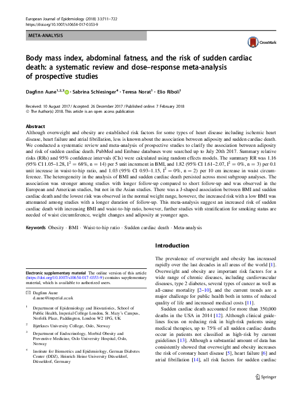 (PDF) Body mass index, abdominal fatness, and the risk of sudden ...