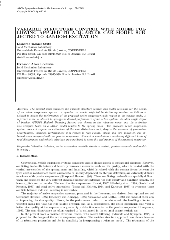 (PDF) Variable Structure Control with Model Fol- Lowing Applied to a ...