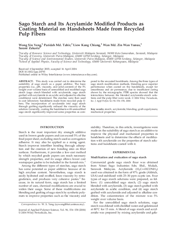 (PDF) Sago starch and its acrylamide modified products as coating ...