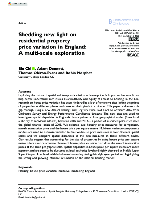 (PDF) Shedding new light on residential property price variation in ...