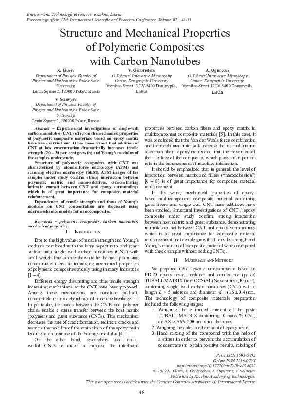 (PDF) Structure and Mechanical Properties of Polymeric Composites with ...