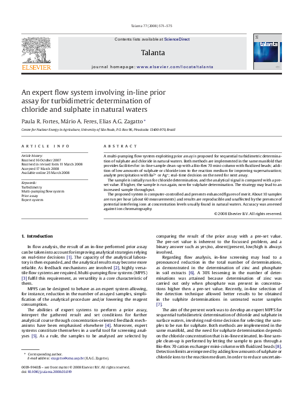 (PDF) An expert flow system involving inline prior assay for