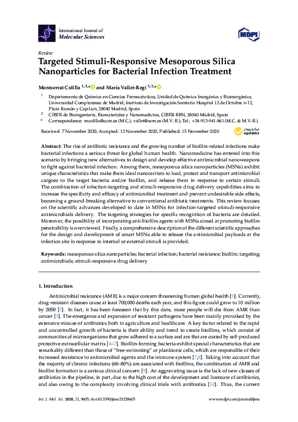 (PDF) Targeted Stimuli-Responsive Mesoporous Silica Nanoparticles for ...