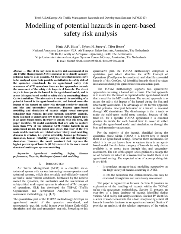 (PDF) Modelling of potential hazards in agent-based safety risk analysis