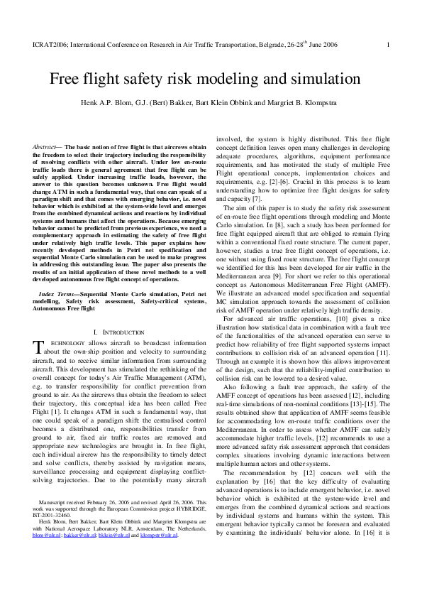 (PDF) Free flight safety risk modeling and simulation
