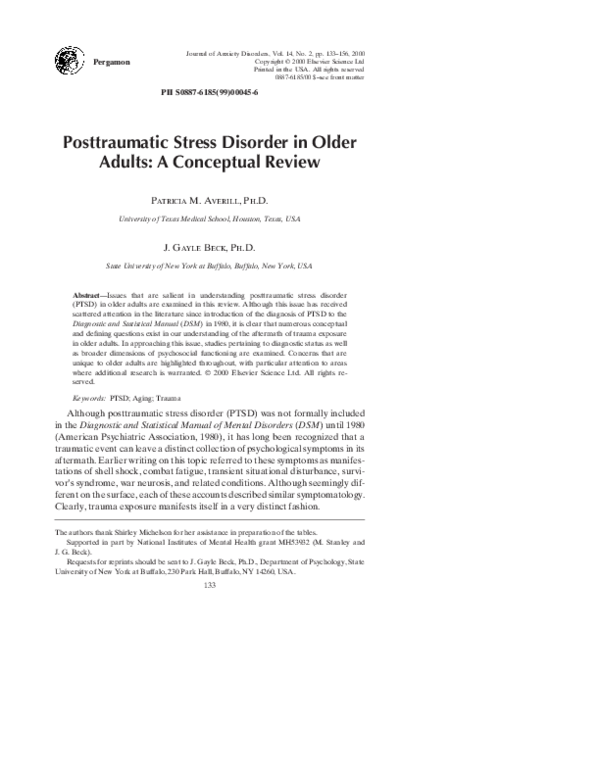 (PDF) Posttraumatic Stress Disorder in Older Adults
