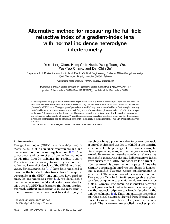 (PDF) Alternative method for measuring the full-field refractive index ...