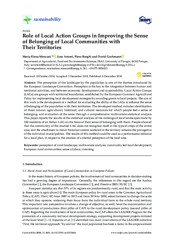 (PDF) Role of Local Action Groups in Improving the Sense of Belonging ...