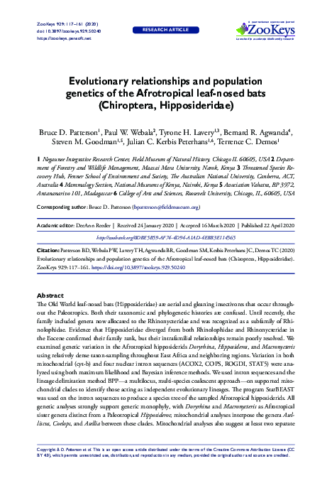 Supplementary material 2 from Patterson BD, Webala PW, Lavery TH