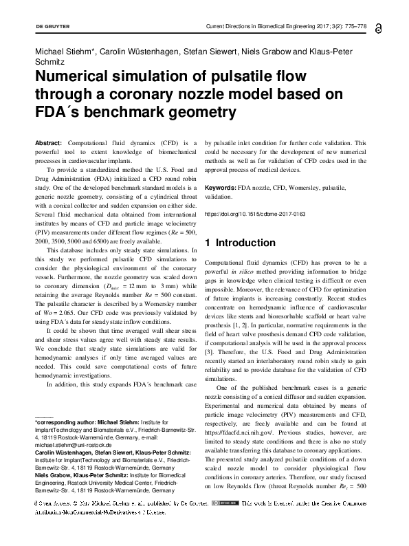 (PDF) Numerical simulation of a pulsatile flow through a flexible channel