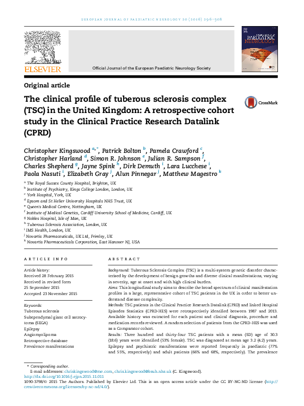 (PDF) The clinical profile of tuberous sclerosis complex (TSC) in the ...