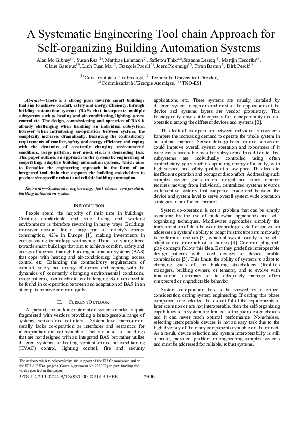 (PDF) A systematic engineering tool chain approach for self-organizing ...